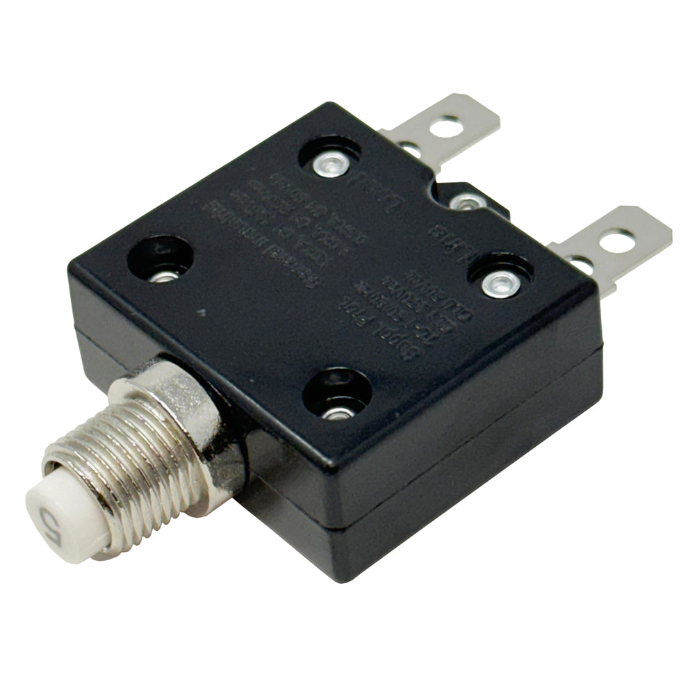 6705 Series - Push-to-Reset Circuit Breaker, 3A, 5A, 10A, 12A, 15A, 20A, 25A, 30A Ratings, .250 Push-On Terminals, 7/16 Mount Hole