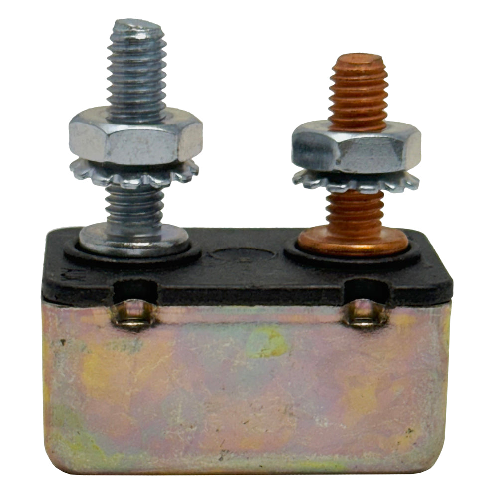 DC Circuit Breaker, 12V Auto-Reset, 10A, 15A, 20A, 30A, 40A, 50A Ratings, #10-32 Studs