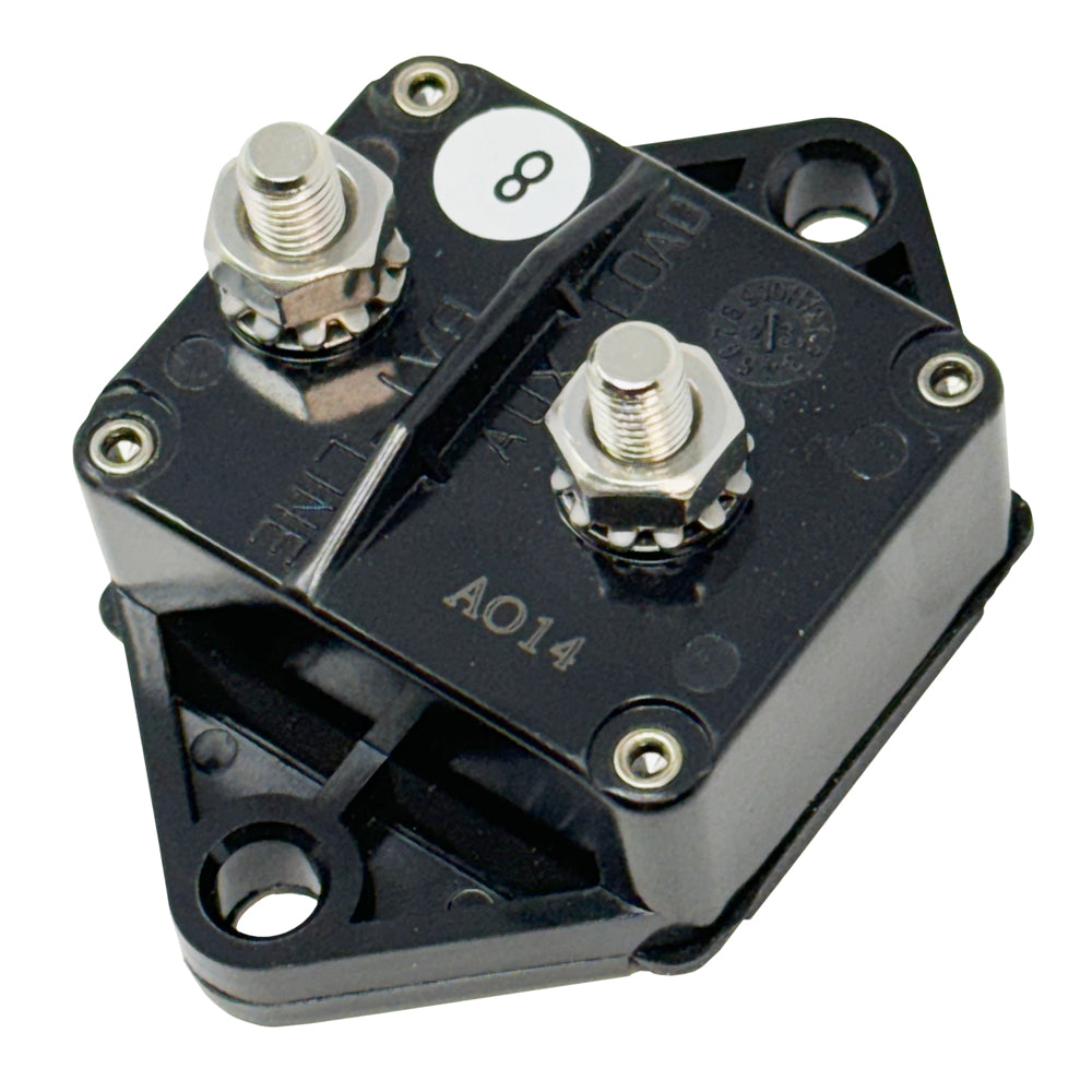 676311 - 110 Amp Waterproof Panel Mount Circuit Breaker, 32V DC Auto-Reset, 1/4-28 Studs