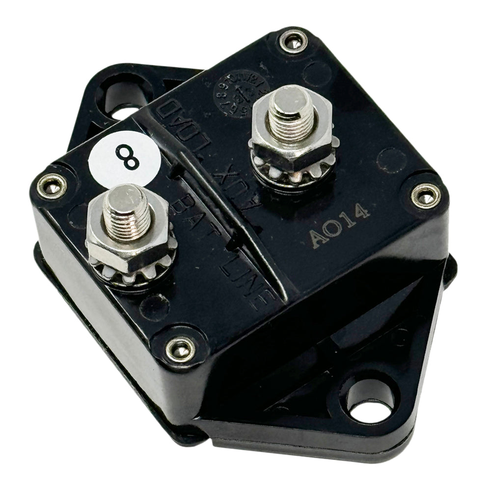 120 Amp Panel Mount Circuit Breaker, 32V DC Auto-Reset, 1/4
