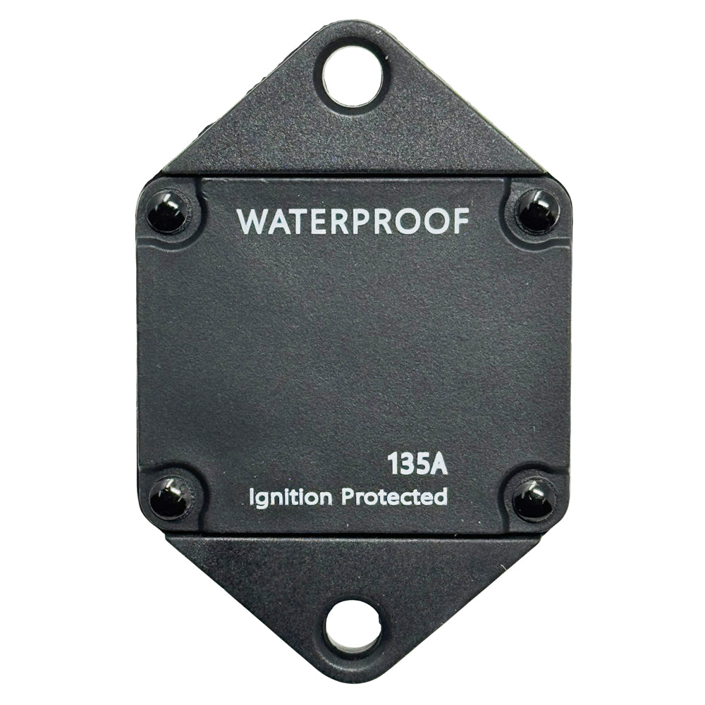 676313A - 135 Amp Waterproof Panel Mount Circuit Breaker, 32V DC Auto-Reset, 1/4-28 Studs