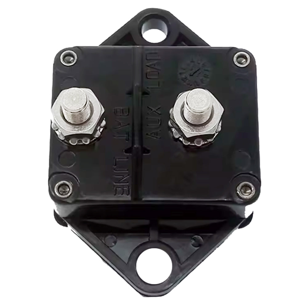 676309 - 90 Amp Waterproof Panel Mount Circuit Breaker, 32V DC Auto-Reset, 1/4-28 Studs