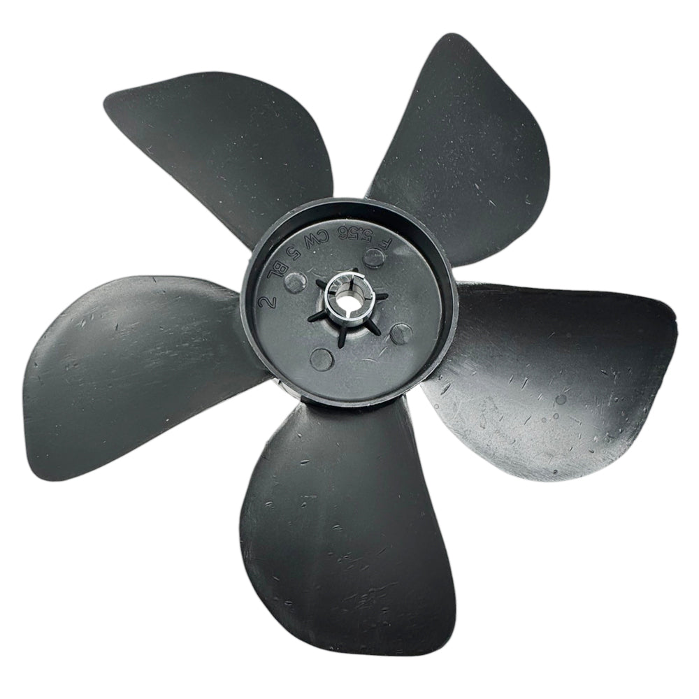 696012 - Plastic Fan Blade, Black, 5 Blades, 5.56", CW, 1/4" Shaft, Press-Fit - Fits 610190