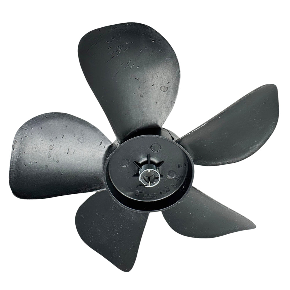696012 - Plastic Fan Blade, Black, 5 Blades, 5.56", CW, 1/4" Shaft, Press-Fit - Fits 610190