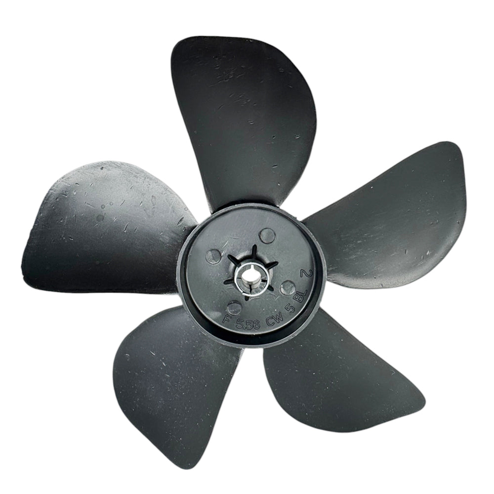 696012 - Plastic Fan Blade, Black, 5 Blades, 5.56", CW, 1/4" Shaft, Press-Fit - Fits 610190