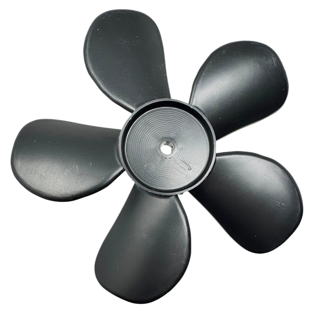 696012 - Plastic Fan Blade, Black, 5 Blades, 5.56", CW, 1/4" Shaft, Press-Fit - Fits 610190