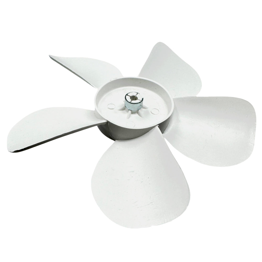 696020 - Plastic Fan Blade, White, 5 Blades, 5.56", CW, 3/16" Shaft, Press-Fit