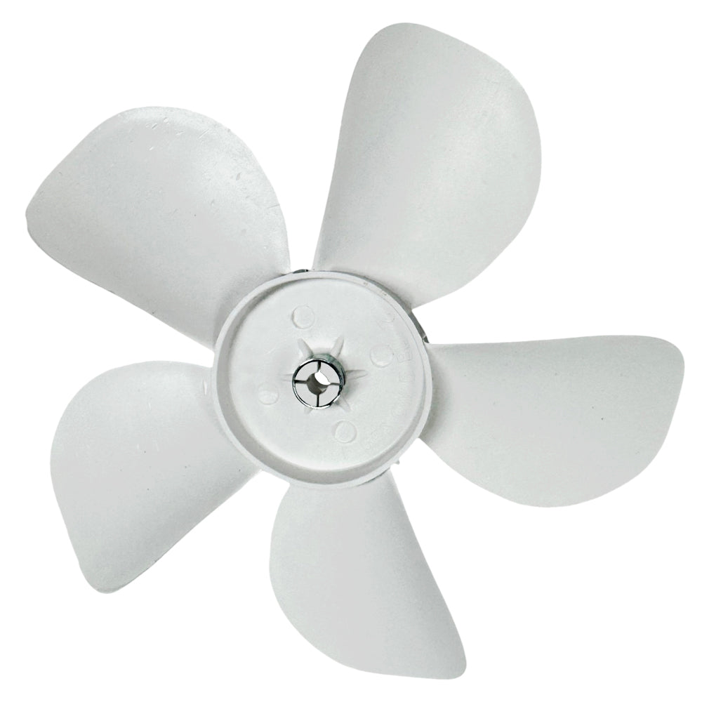 696020 - Plastic Fan Blade, White, 5 Blades, 5.56", CW, 3/16" Shaft, Press-Fit