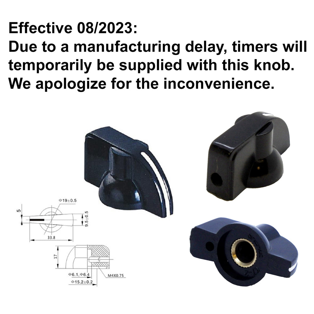 697060A - Timer Kit - Mechanical 60 Minute NO HOLD, 1/4" (6 MM) D-Shaft, 3/8" Threaded Sleeve Panel Mount