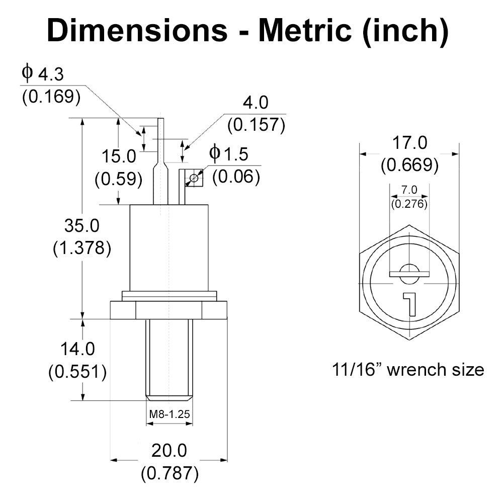 696210 - SCR 50A 400PRV - 8mm Stud Mount