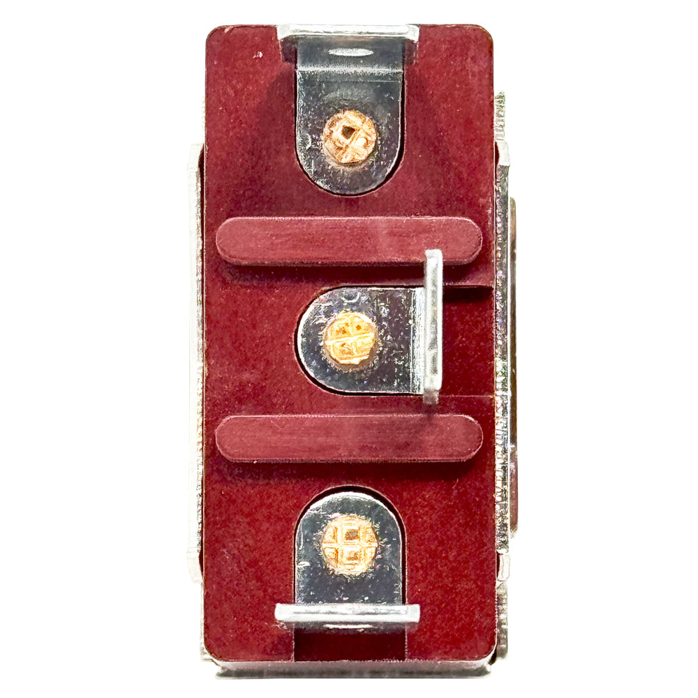 696307 - Heavy Duty ON-OFF-ON Toggle Switch, SPDT, 3 Push-On Terminal, 30A/12VDC, 20A/125VAC, 15A/250VAC