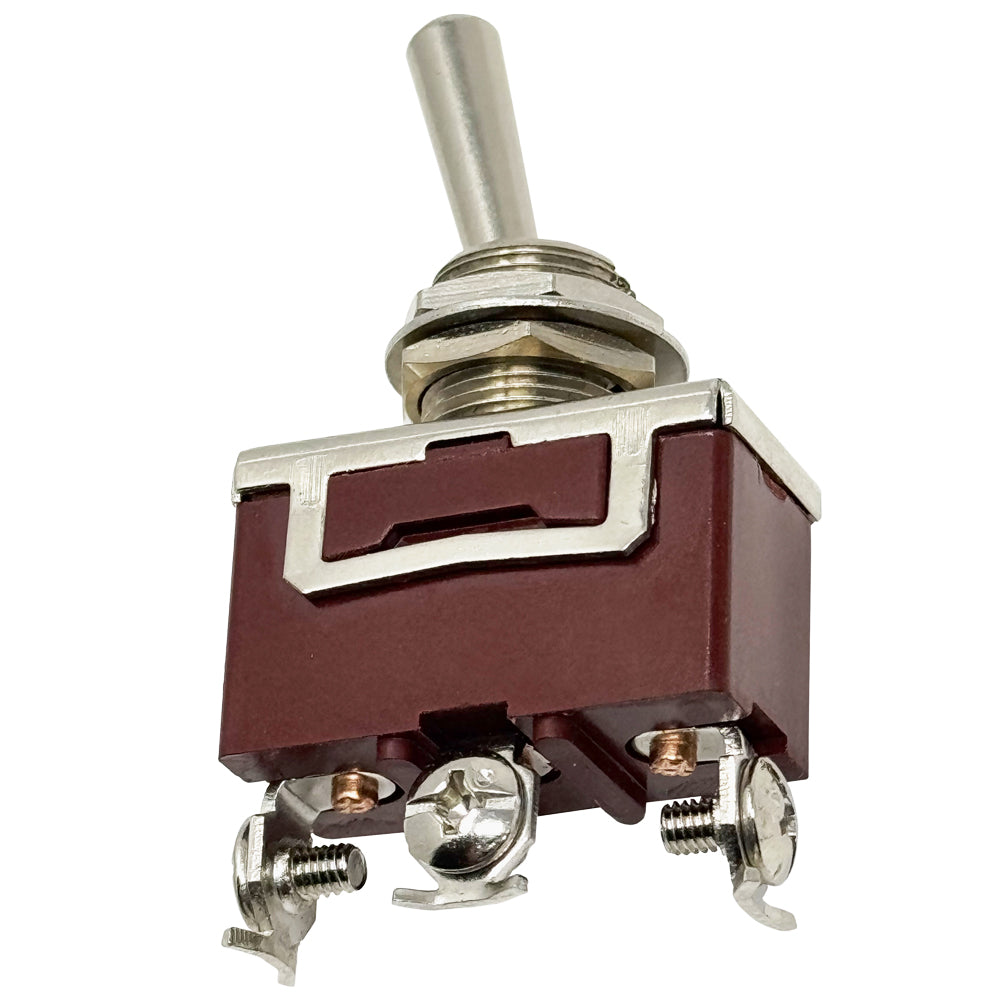 696308 - Heavy Duty ON-OFF-ON Toggle Switch, SPDT, 3 Screw Terminal, 30A/12VDC, 20A/125VAC, 15A/250VAC
