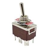 696311 - Heavy Duty ON-OFF-ON Toggle Switch, DPDT, 6 Push-On Terminal, 30A/12VDC, 20A/125VAC, 15A/250VAC