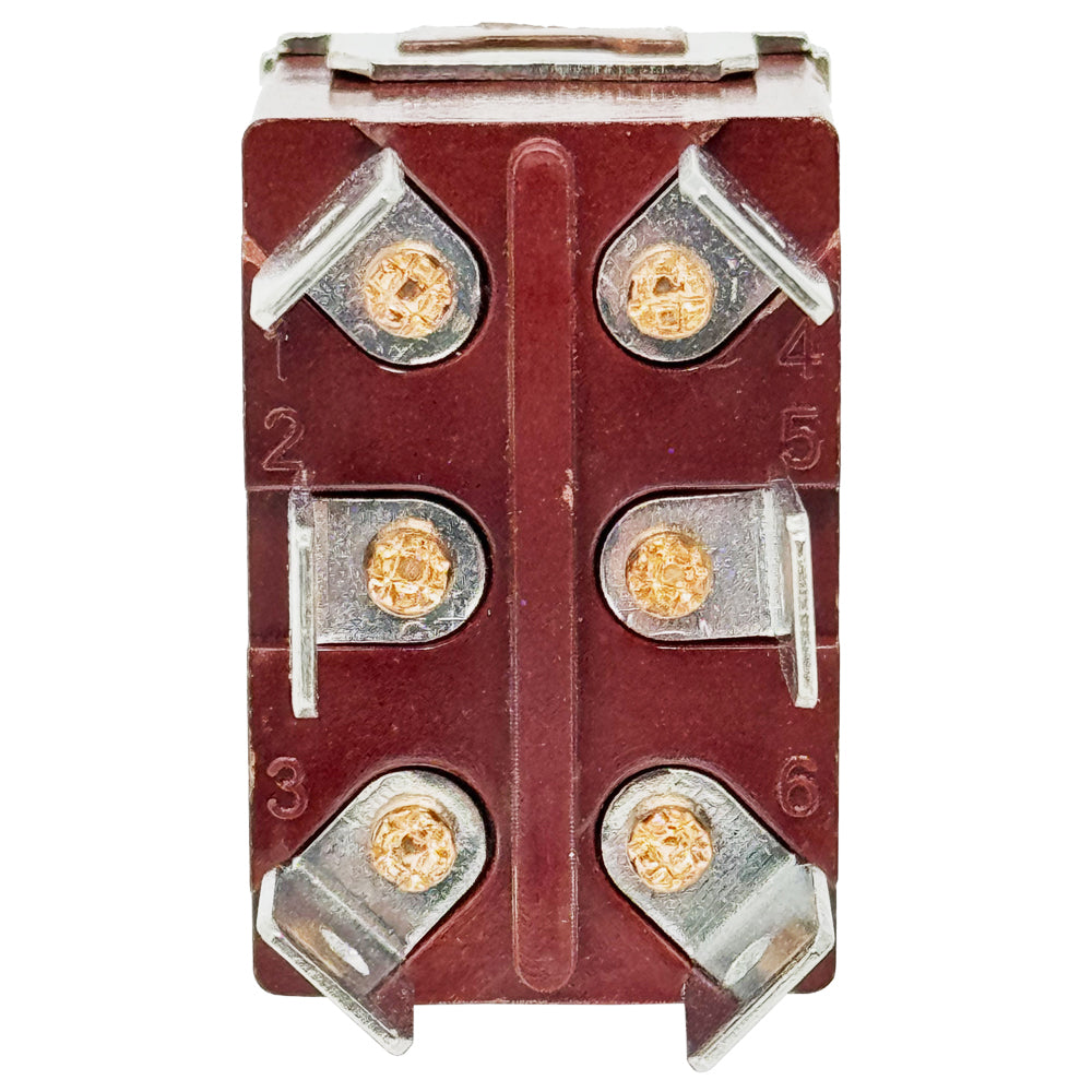 696315 - Heavy Duty ON-(ON) Momentary Toggle Switch, DPDT, 6 Push-On Terminal, 30A/12VDC, 20A/125VAC, 15A/250VAC