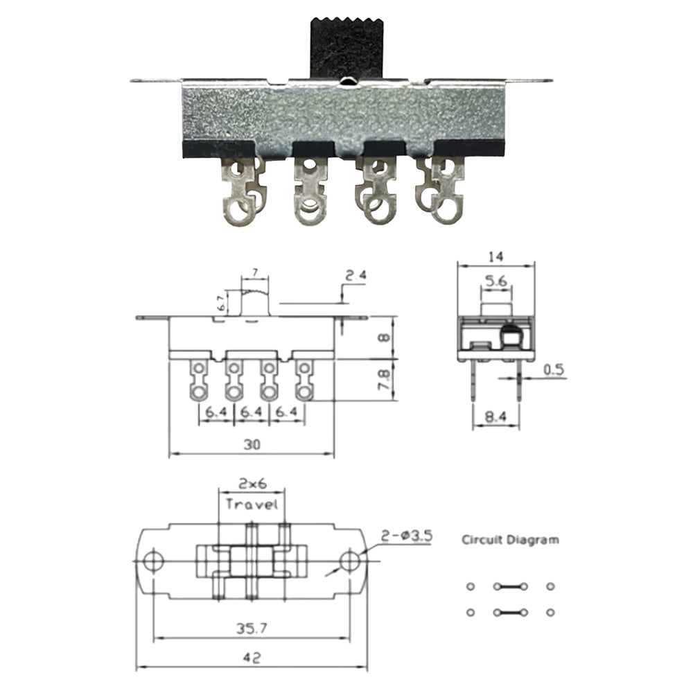 696363 - Switch Kit - 3 Position Slide Switch (8 terminal) - replaces Schumacher 0499000066