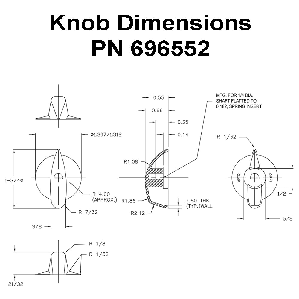 697060A - Timer Kit - Mechanical 60 Minute NO HOLD, 1/4" (6 MM) D-Shaft, 3/8" Threaded Sleeve Panel Mount