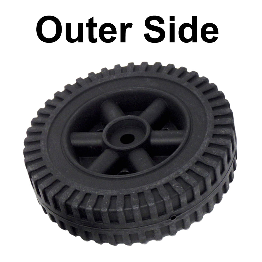 696560 - Wheel, 6" for 3/8" Axle, Black Hollow Plastic for Battery Chargers
