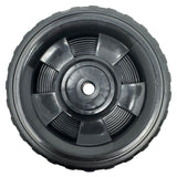 696566 - Wheel, 6" for 1/2" Axle, Black Plastic w/ Diamond Rubber Tread for Battery Chargers