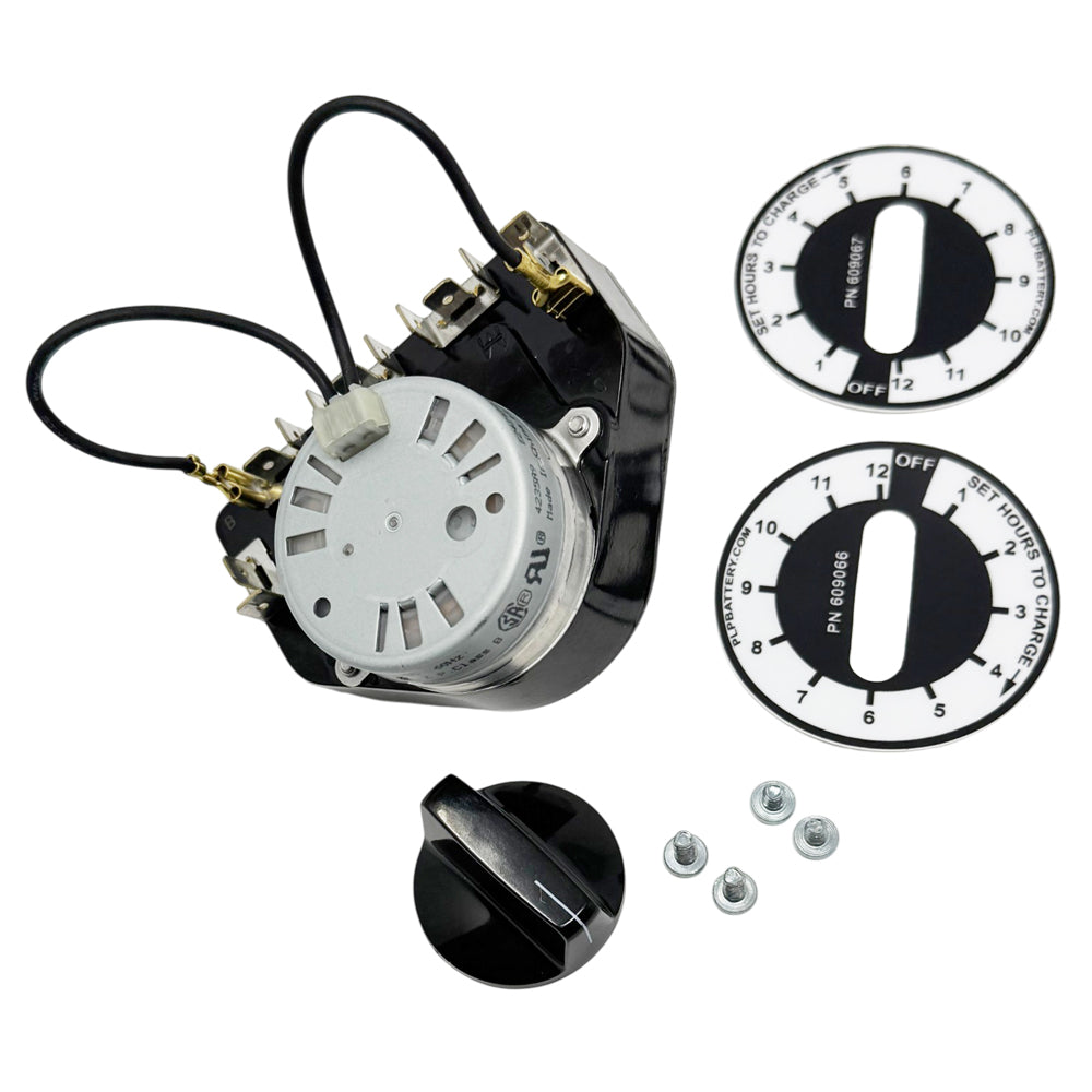 697213 - Timer Kit - 12 HR EZGO CCW Electromechanical Timer with Automatic Shutoff - Replaces 697125, 11562G1 and others