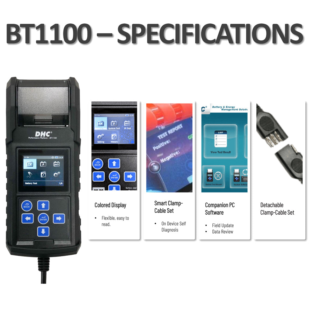 DHC BT1100 - Professional Battery & Electrical System Tester w/ Printer