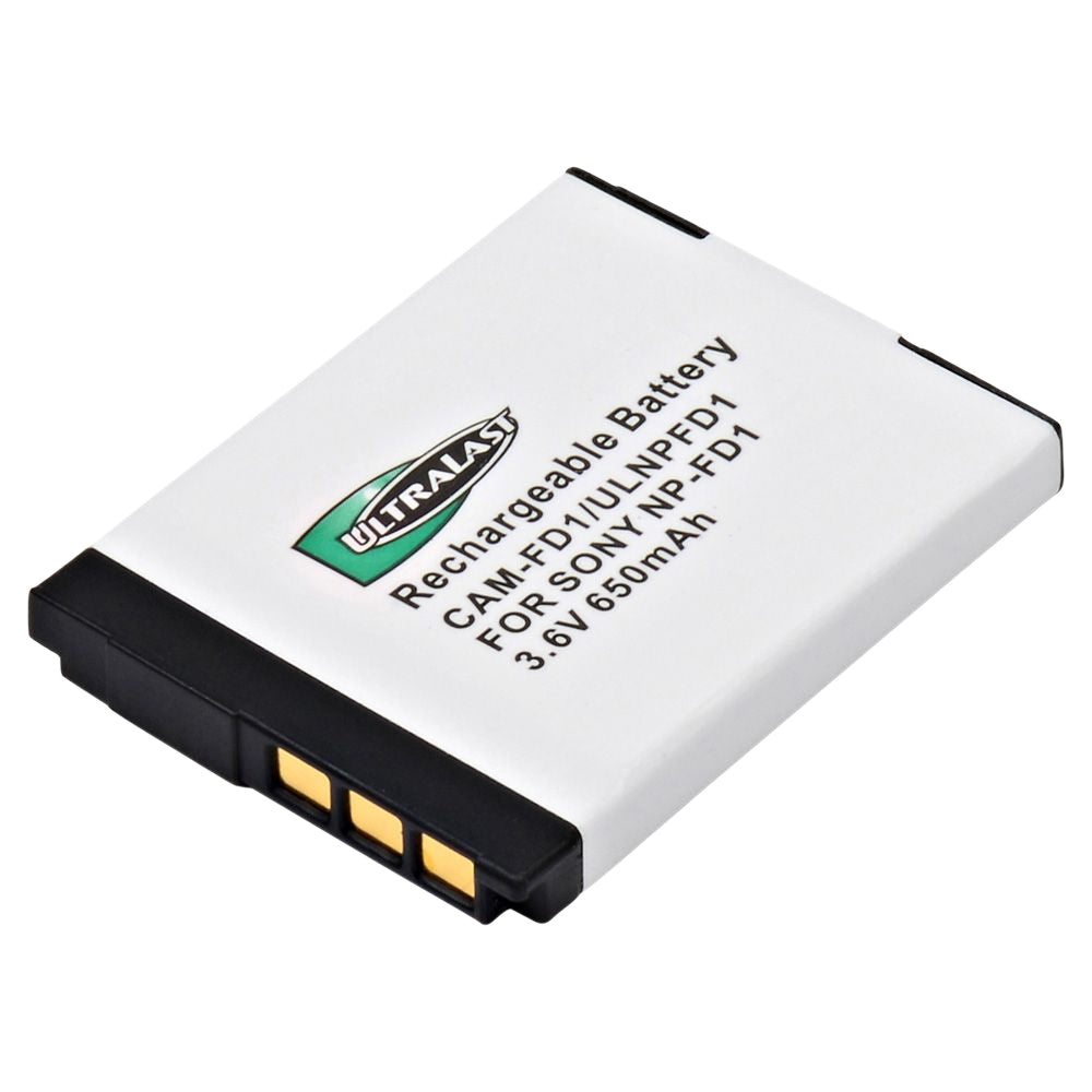 UltraLast® CAM-FD1 - 3.6v 650mAh Rechargeable Digital Camera Battery, Replaces Sony NP-FD1