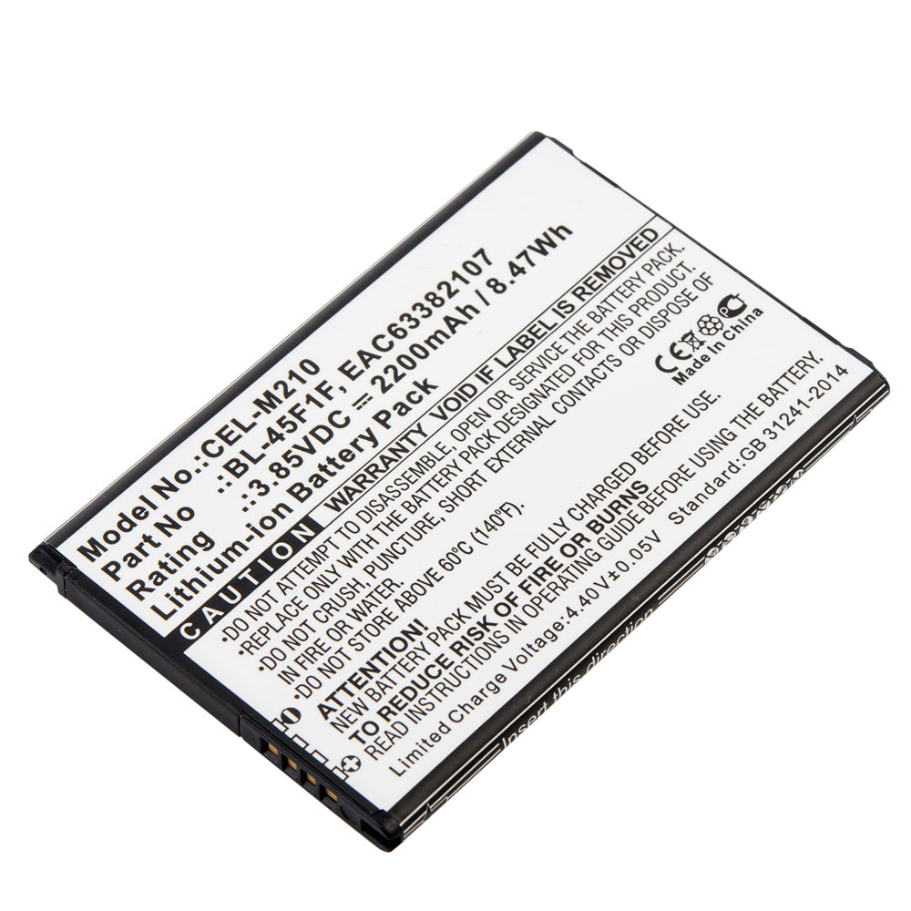 CEL-M210 - Dantona Cell Phone Battery - Replacement for LG BL-45F1F, 3.85V, 2200mAh Li-Po