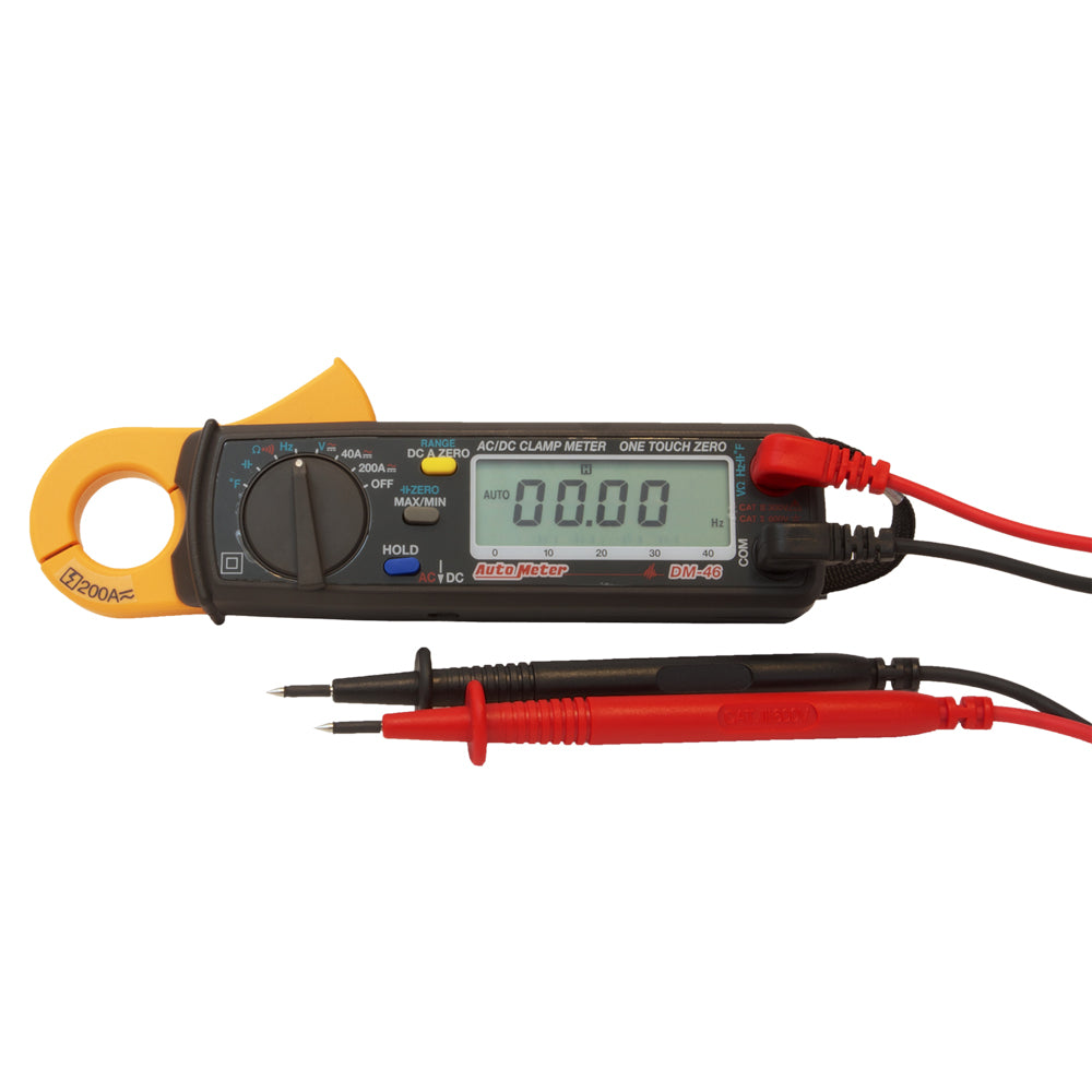 AutoMeter DM-46 High Resistance Digital Inductive Current Clamp Meter AC/DC