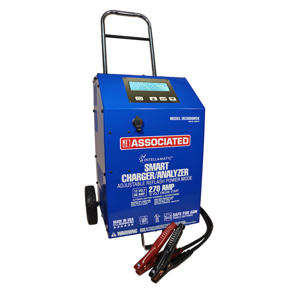 Associated IBC6008MSK Intellamatic 12V 60/270A Boost Wheel Automotive Battery Charger with Memory Saver