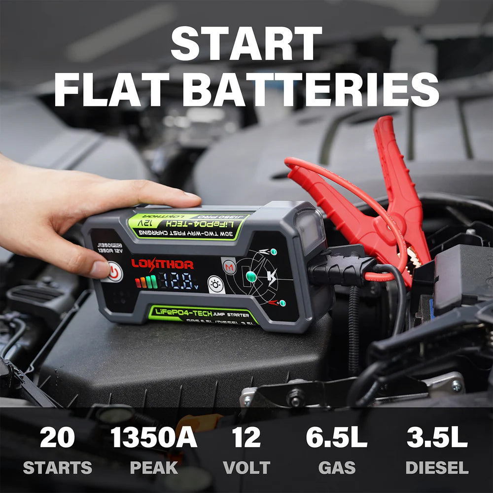 Lokithor J1350PRO - 12V, 1350A LiFePO4 Jump Starter with ConnectMax Technology
