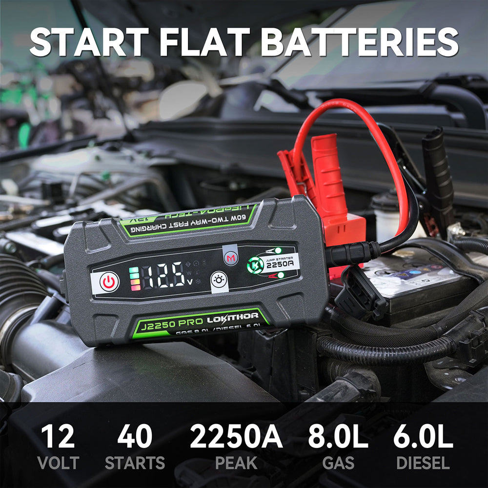 Lokithor J2250PRO - 12V, 2250A LiFePO4 Jump Starter with ConnectMax Technology
