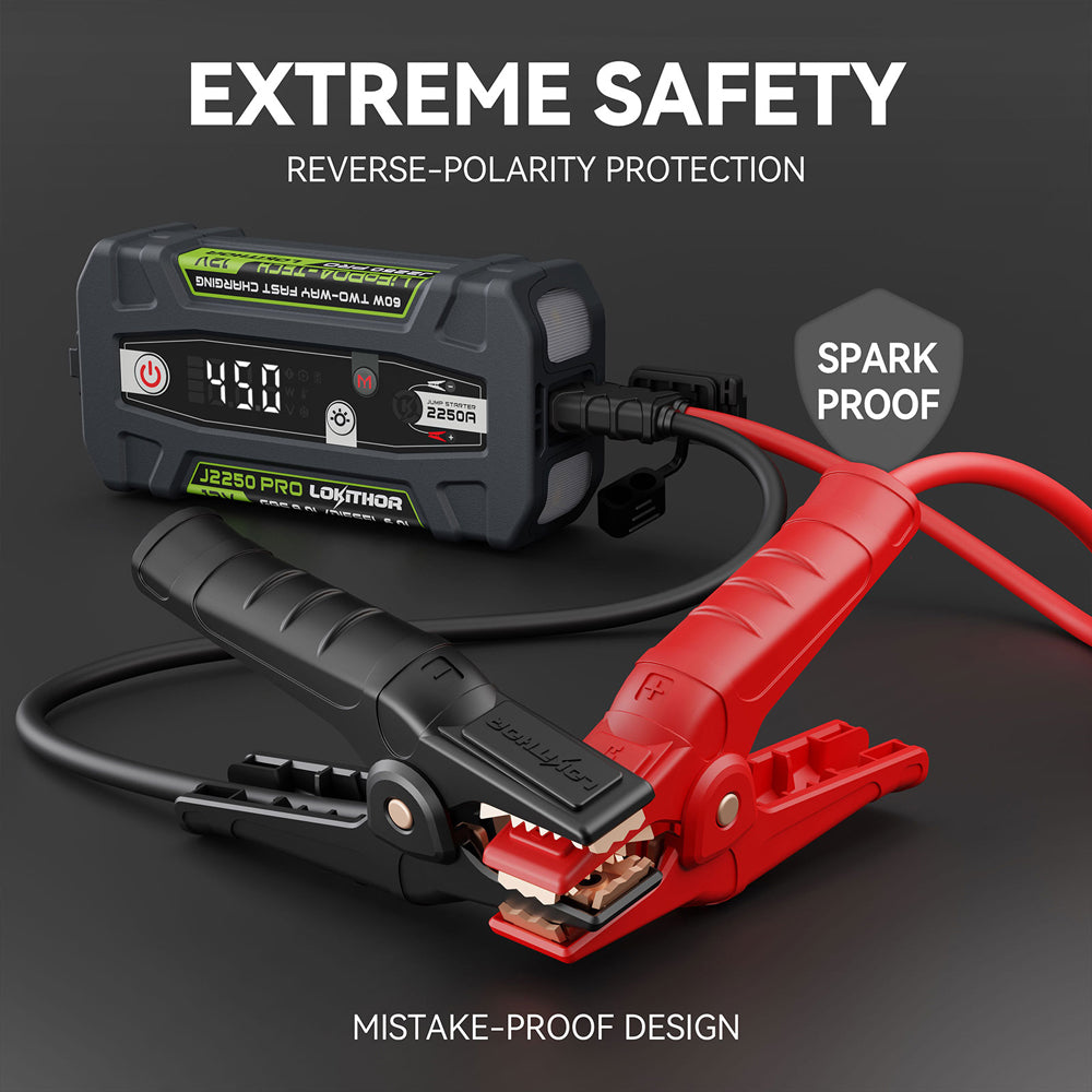 Lokithor J2250PRO - 12V, 2250A LiFePO4 Jump Starter with ConnectMax Technology