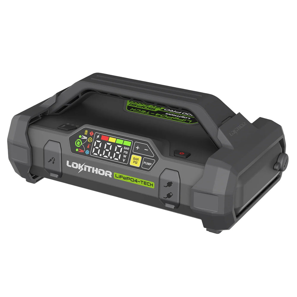 Lokithor JA3000PRO - 12V, 3000A, 46.08Wh, LiFePO4 Jump Starter With 150PSI Air Inflator and ConnectMax Technology