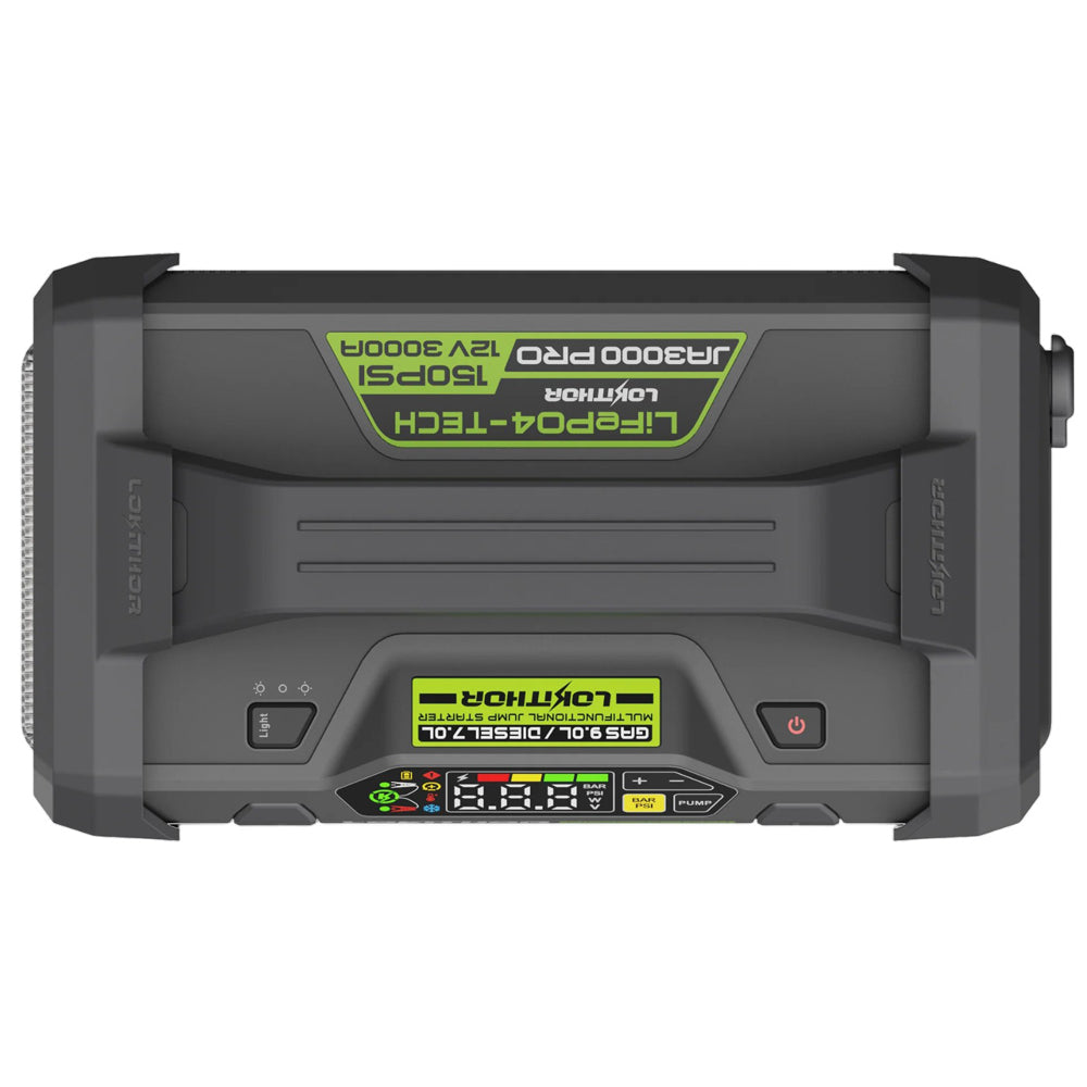 Lokithor JA3000PRO - 12V, 3000A, 46.08Wh, LiFePO4 Jump Starter With 150PSI Air Inflator and ConnectMax Technology