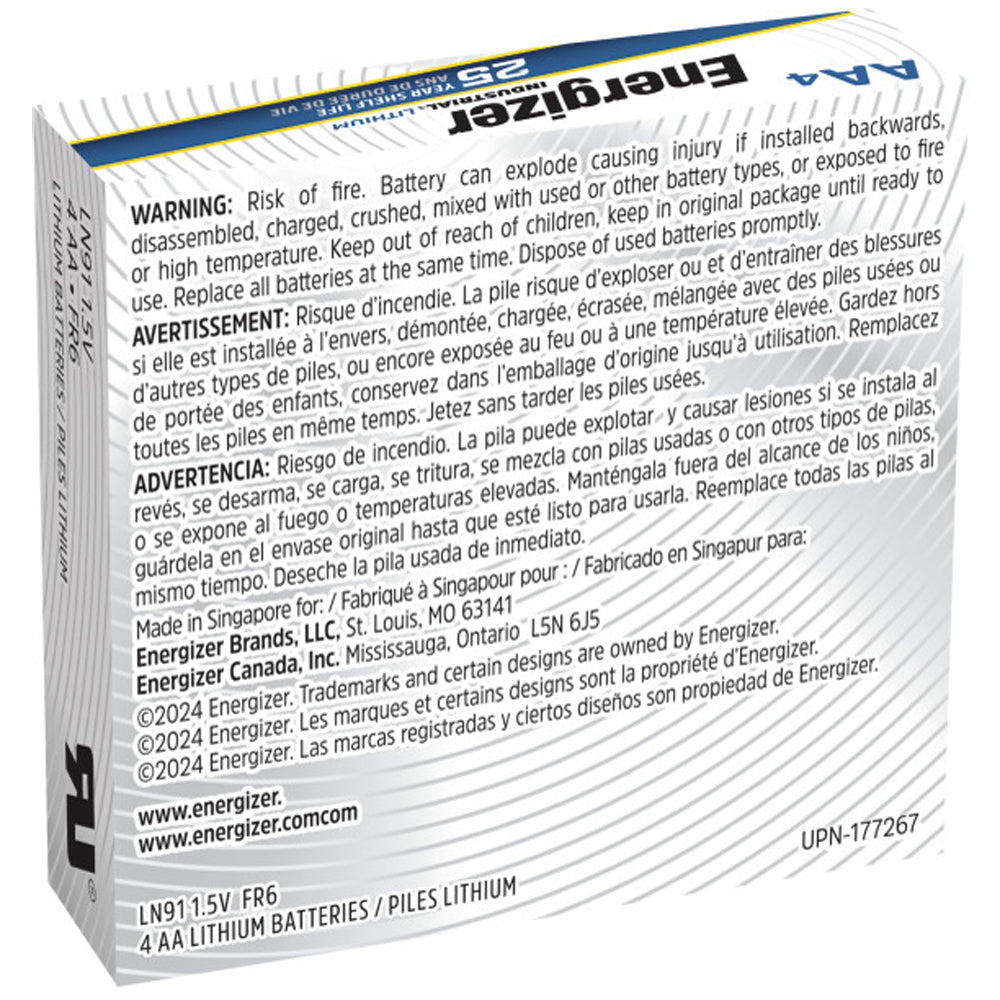 Energizer LN91 Industrial Lithium AA Battery