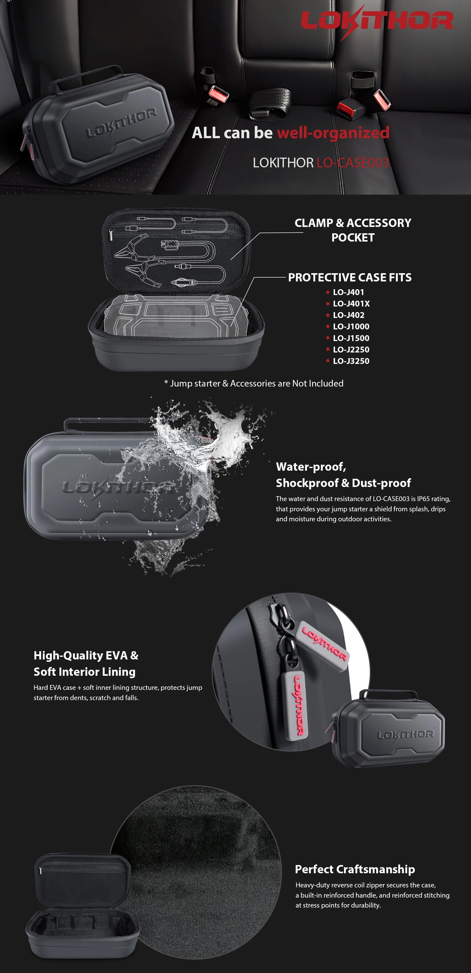 Lokithor LO-CASE003 - J Series Jump Starter EVA Protection Case