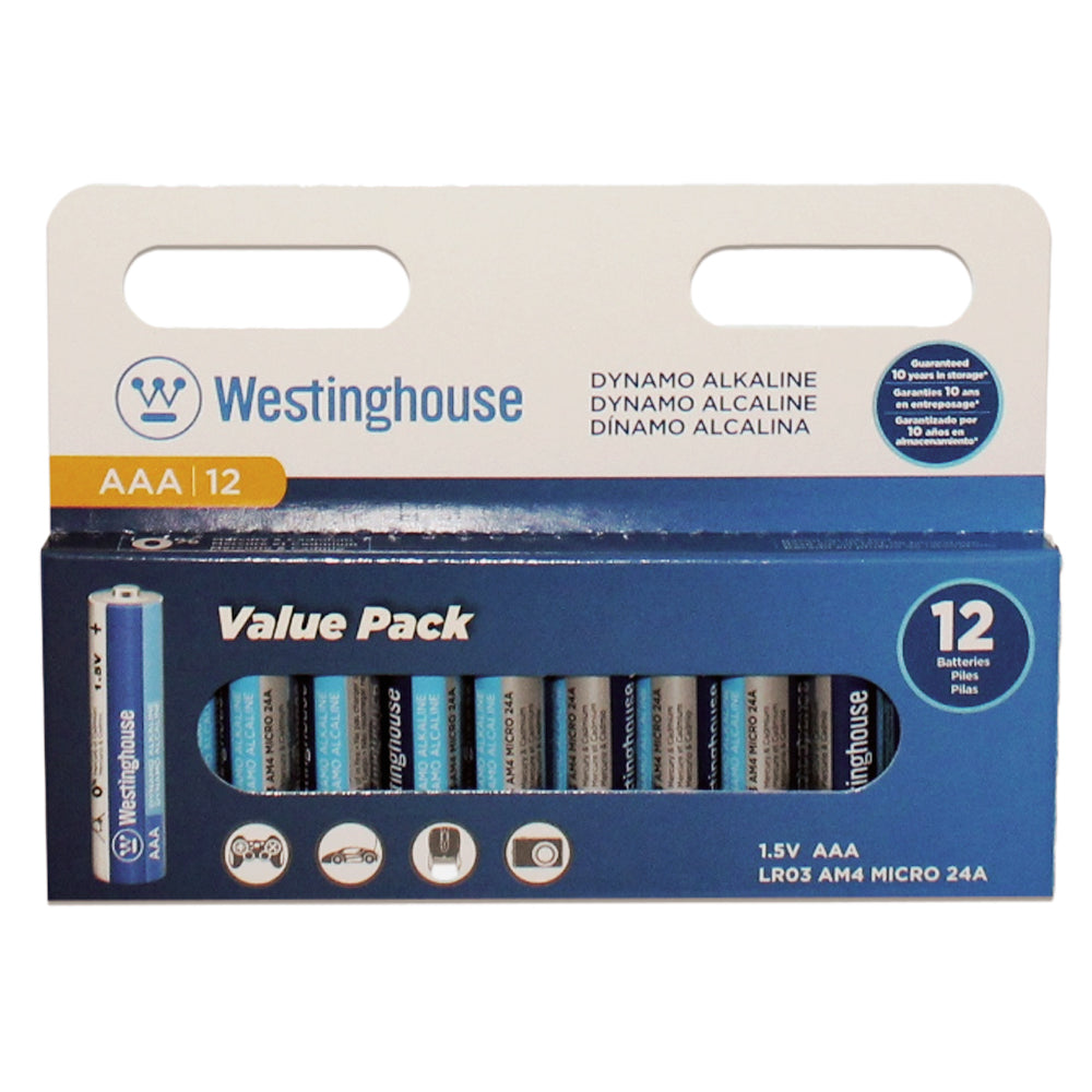 LR03-HP12 - Westinghouse AAA Dynamo Alkaline - Hang Pack of 12