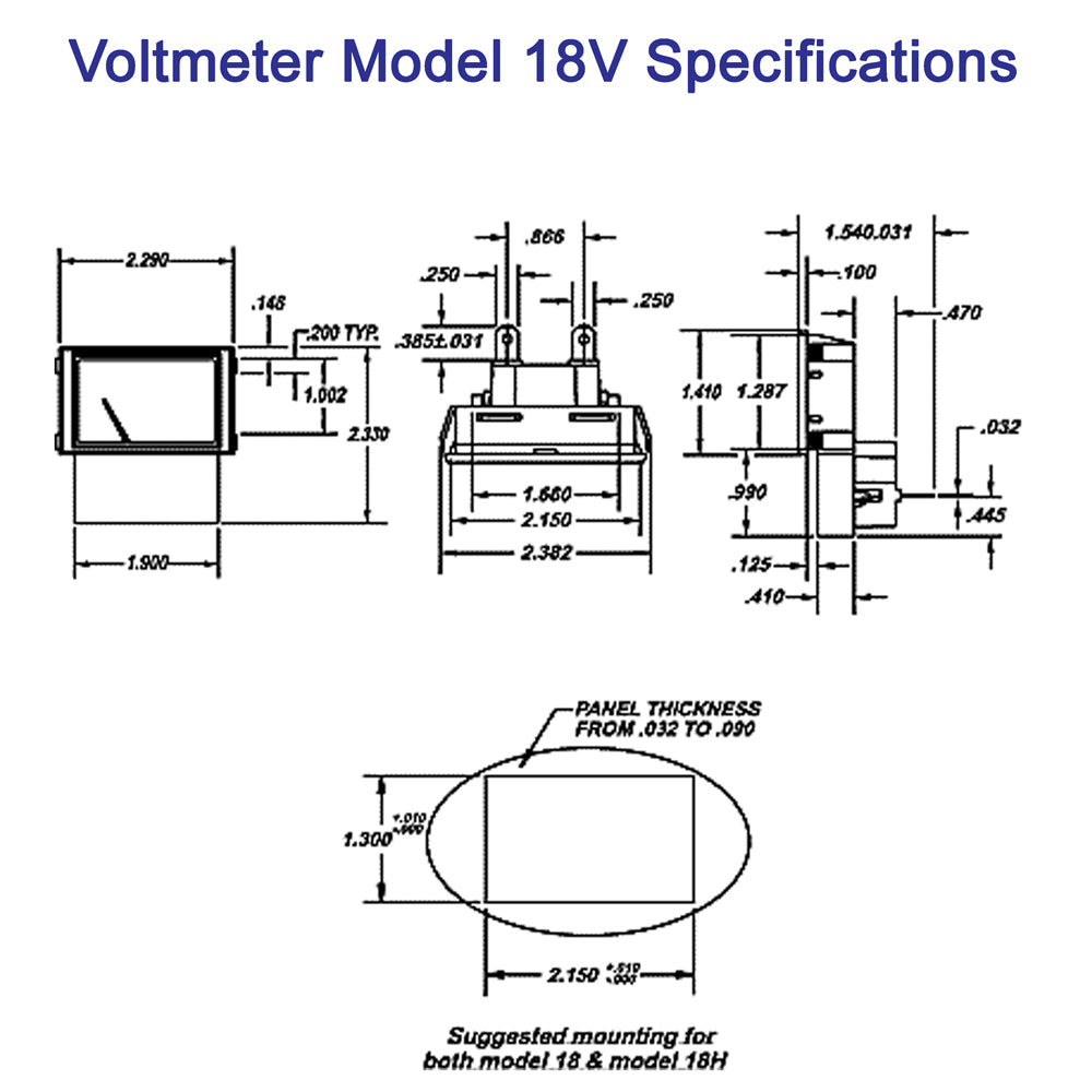 PR18V-6V12DV - Volt Meter 6V &12V Inverted Snap-In for Schumacher Chargers - 5399200018