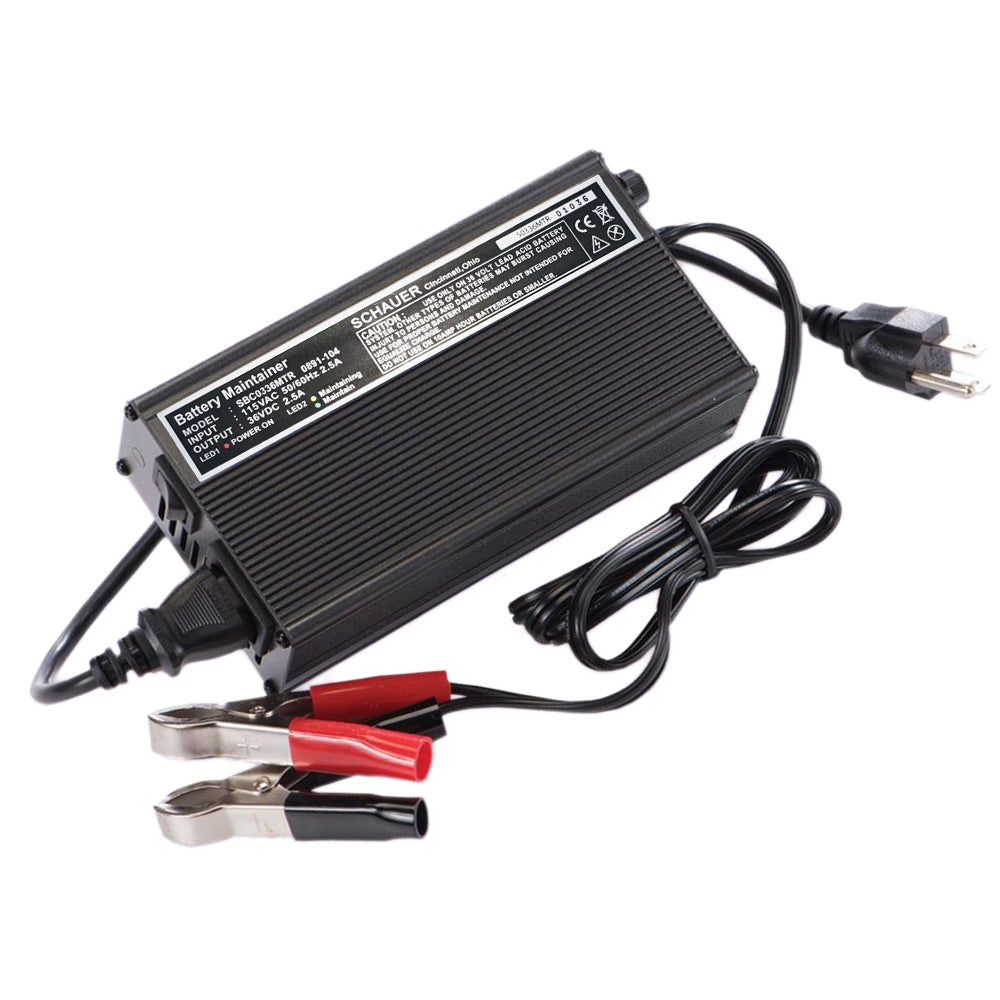 Schauer SBC0336MTR - 36V, 2.5A Electronic Battery Maintainer with Battery Clips