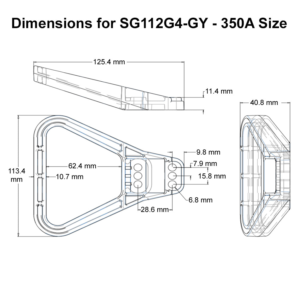SED® Gray Plastic A-Frame Handle for Industrial Connectors - Anderson SB Connector Compatible