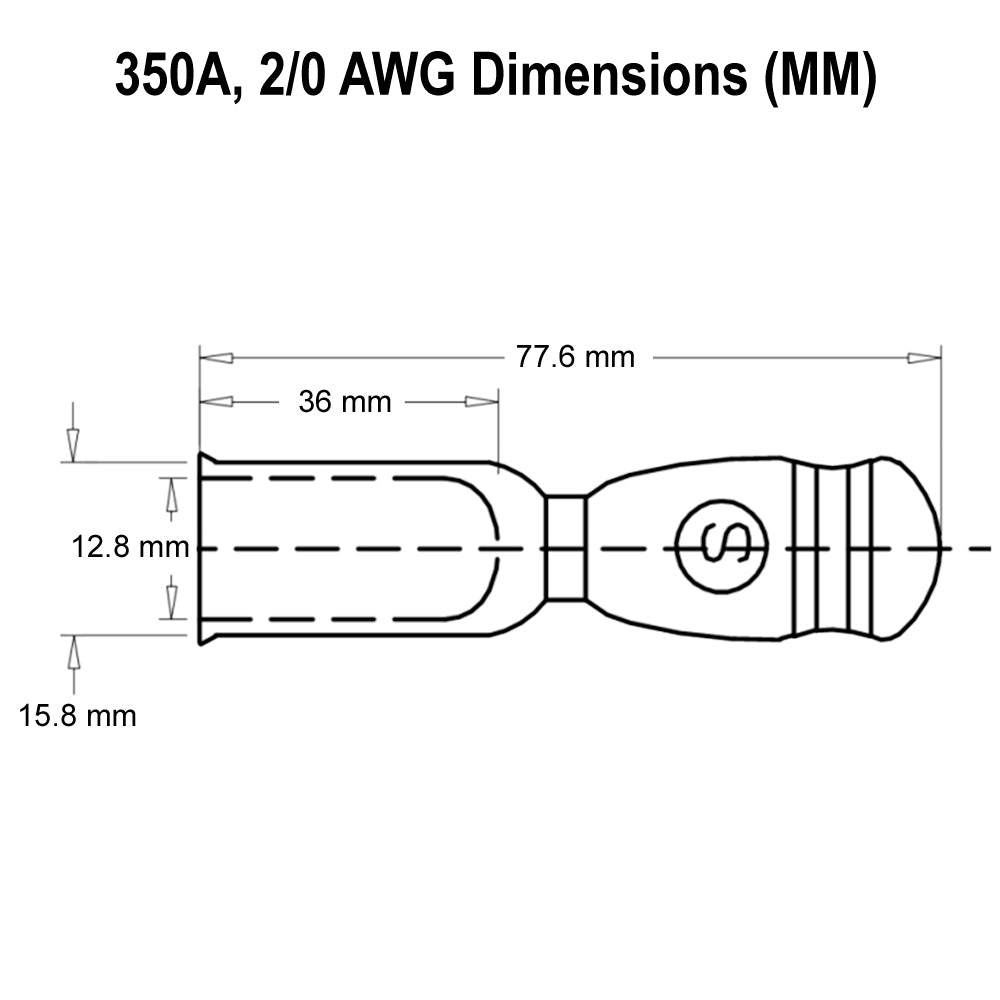 SED® 350A Contact Terminal for Industrial Connectors, Multiple Wire Sizes - Compatible with Anderson SB350 Connectors