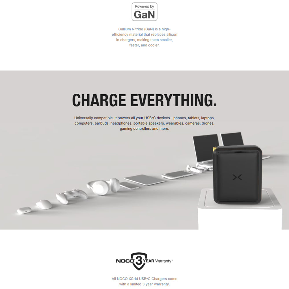 NOCO X140B - 140W 2-Port USB-C Charger with GaN Fast Charging - Black
