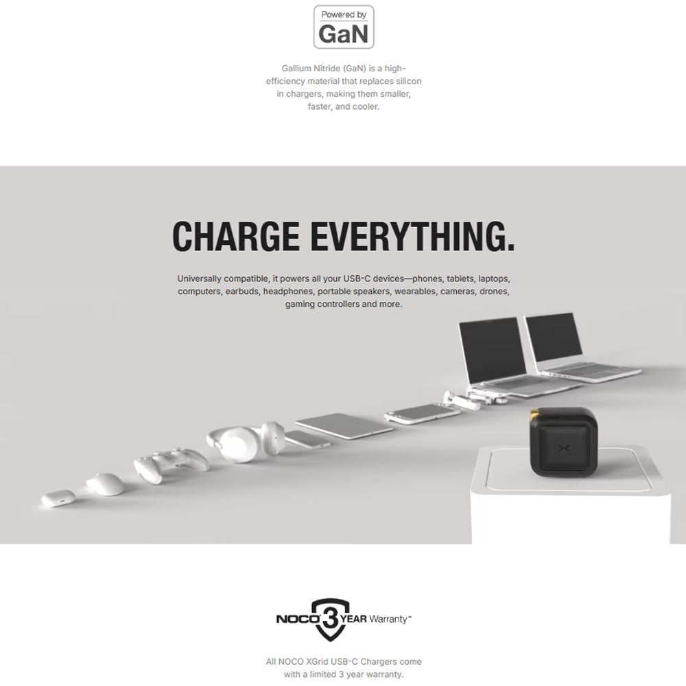 NOCO X30B - 30W Single-Port USB-C Charger with GaN Fast Charging - Black