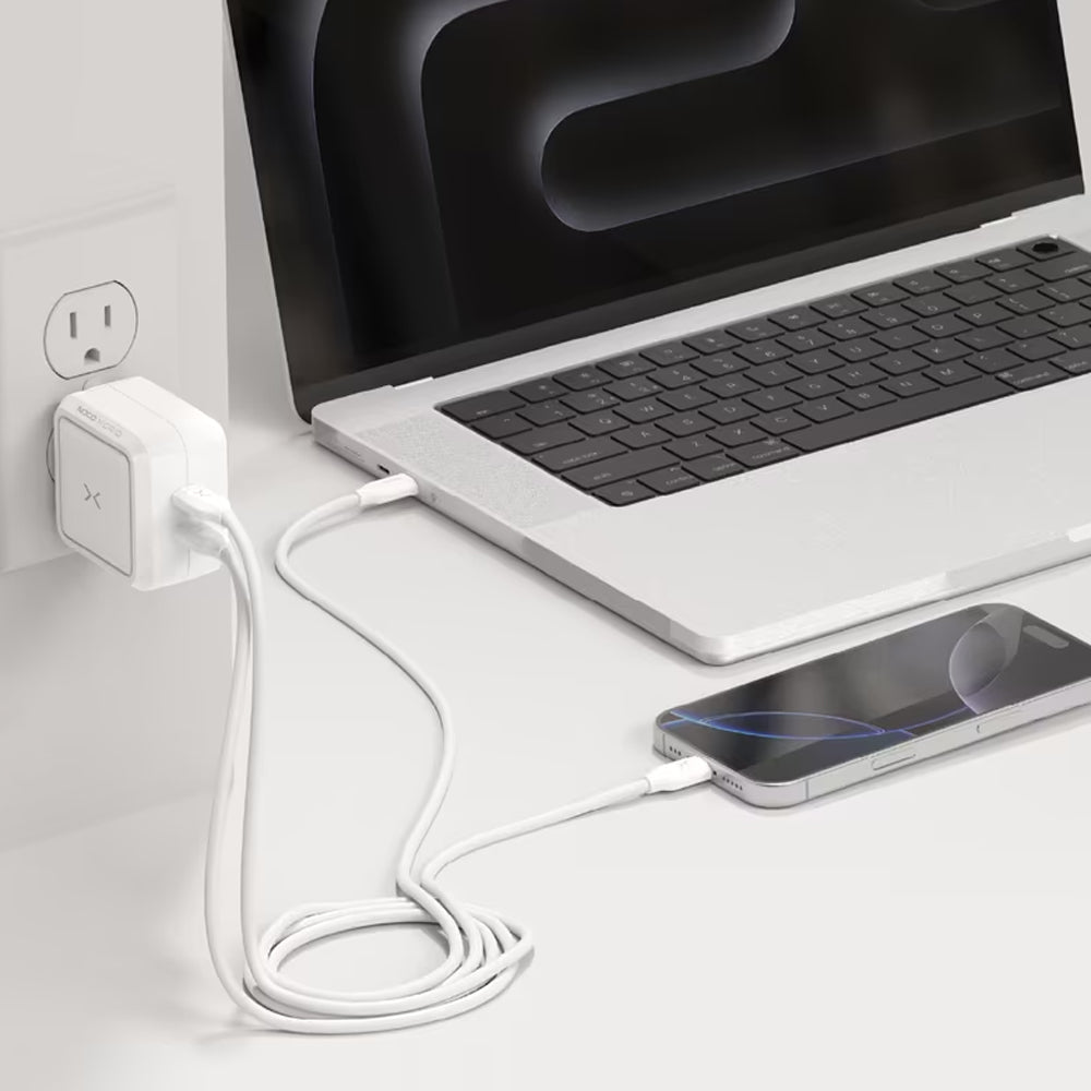 NOCO X65W - 65W 2-Port USB-C Charger with GaN Fast Charging - White