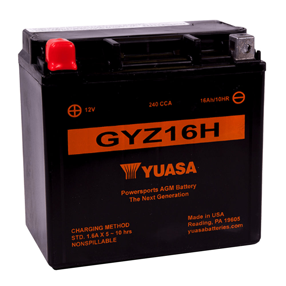 バッテリー　YUASA 2026年新車外し Yuasa GYZ16H High Performance 12V AGM MC Battery, Factory