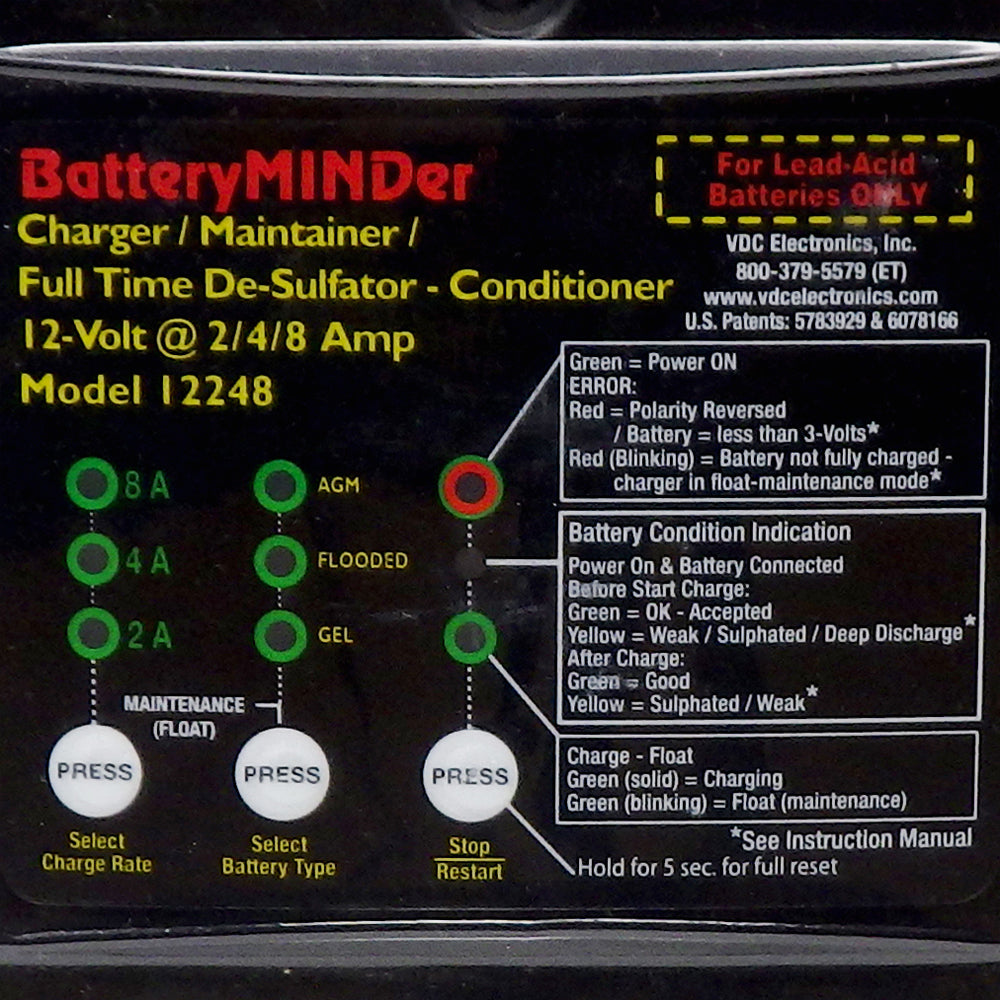 BatteryMinder 12248C, 12V 2-4-8A Charger/Maintainer (clamshell)