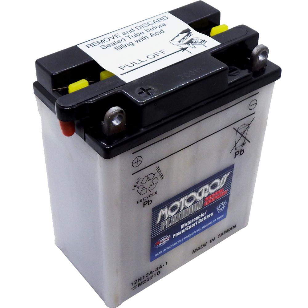 12N12A-4A-1 Conv 12V MC Battery, Dry Charged 12 AH, M2221B