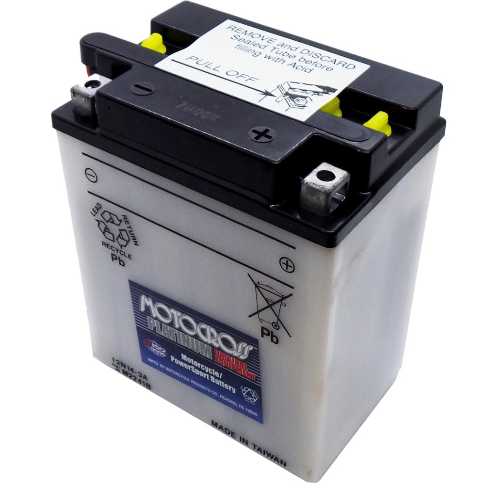 12N14-3A Conv 12V MC Battery, Dry Charged 14 AH, M2241B