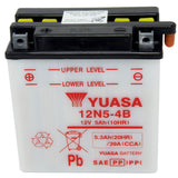 12N5-4B Conv 12V MC Battery, Dry Charged 5 AH, M2250B