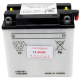 12N9-4B-1 Conv 12V MC Battery, Dry Charged 9 AH, M2290B