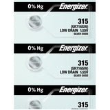 Energizer 315 Silver Oxide Button Cell, 1.55V Low Drain - Tear Strip of 5